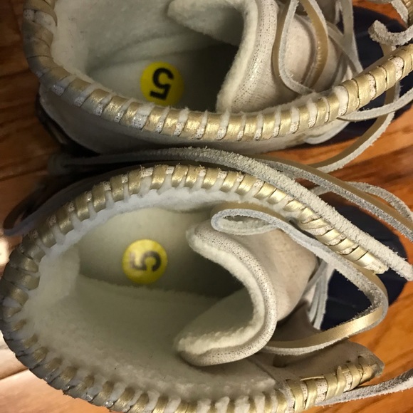 Jack Rogers Chloe Metallic & Navy Duck Boots - Picture 5 of 8